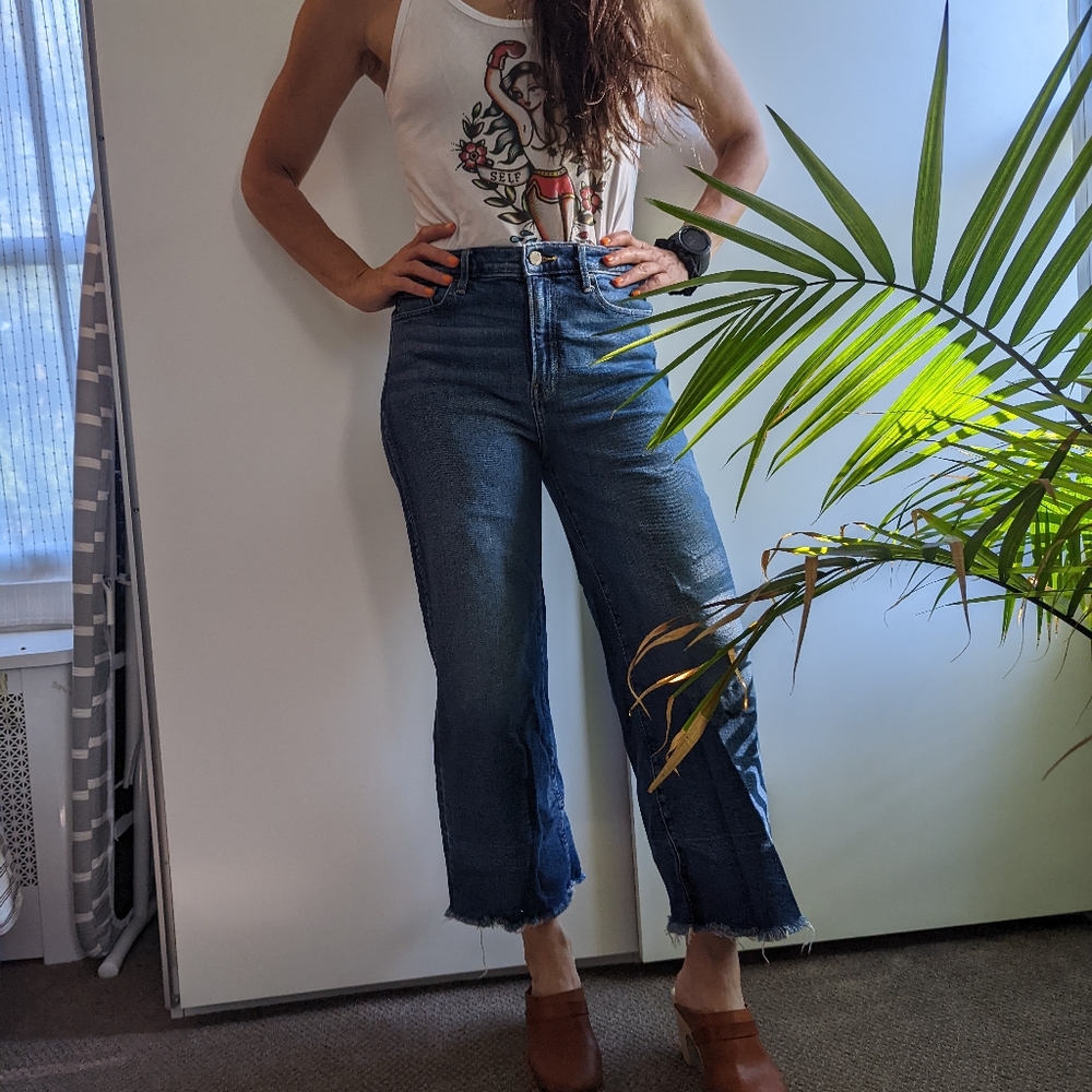 Banana Republic high rise wide leg crop jeans size 29